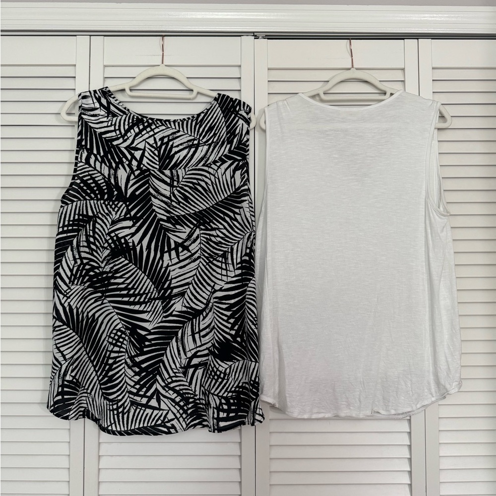 Style & Co. Bundle Black and White Sleeveless Tops Boho Chic Bohemian Style Sz L - Picture 6 of 6